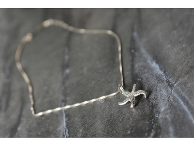 925 Sterling Silver Starfish Chain With Pendant Italy