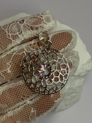 925 Sterling Silver Alexandrite Pendant Length 1.8 Inch