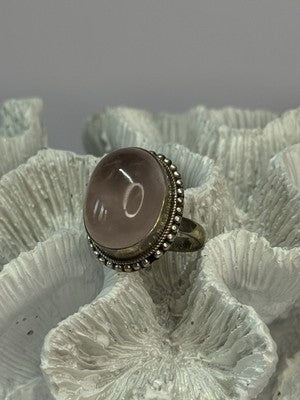 Beautiful Vintage 925 Sterling Silver Morganite Ring Size 5.5