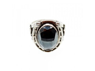 925 Sterling Silver Hematite Ring Size 8