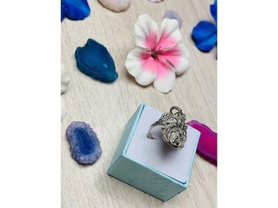 925 Sterling Silver Marcasites Ring Size 7.5