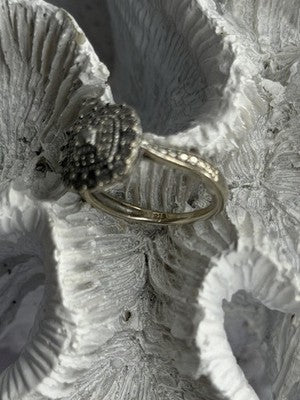 925 Sterling Silver White Topaz Ring Size 5