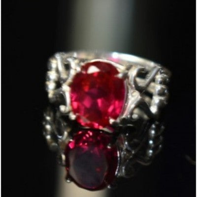 925 Sterling Silver Pink Topaz Ring Size 7