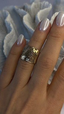 Elegant Italy Milor 925 Sterling Silver Gold Plated Ring Size 6