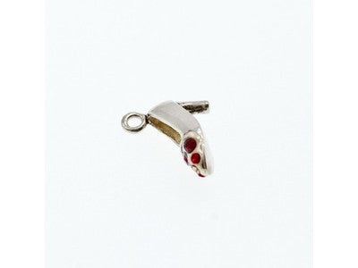 925 Sterling Silver Garnet & Heliodor "Shoe" Pendant