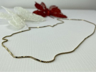 925 Sterling Silver Gold Plated Chain Italy 24 in