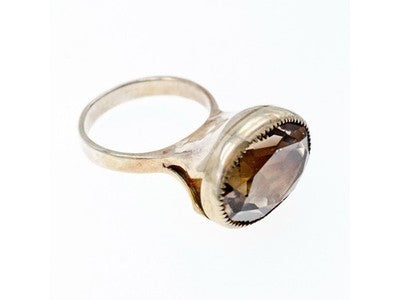 Vintage 925 Sterling Silver Hessonite Ring Size 6.5