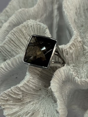 925 Sterling Silver Brown Tourmaline Ring Size 7