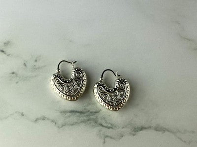 Vintage 925 Sterling Silver "Hearts" Earrings