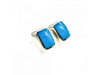 925 Sterling Silver Turquoise Stud Earrings