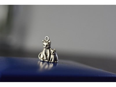 925 Sterling Silver Cats Pendant