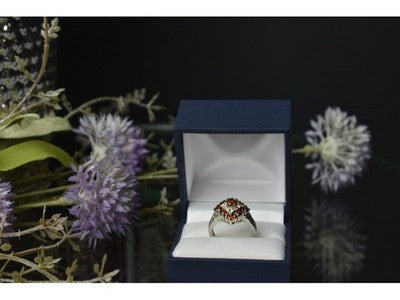 925 Sterling Silver Almandine Ring Size 7