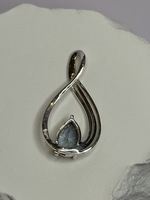 925 Sterling Silver Alexandrite Pear Pendant Length 1.5 Inch