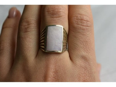 925 Sterling Silver Pink Mother OF Pearl Ring Size 8