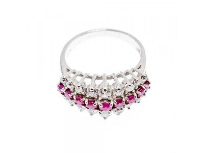 925 Sterling Silver Pink Spinel & CZ Ring Size 9.25