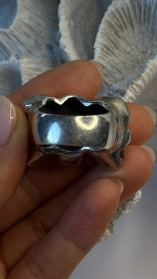 Triple Skull Gothic Biker Punk Rock 925 Sterling Silver Ring Size 9.5