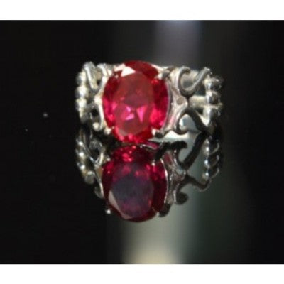 925 Sterling Silver Pink Topaz Ring Size 7