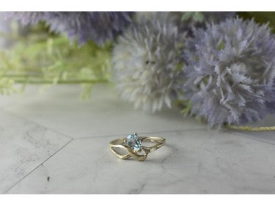 Vintage 925 Sterling Silver Blue Spinel Ring Size 8