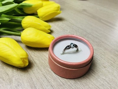 925 Sterling Silver Blue Spinel Ring Size 7