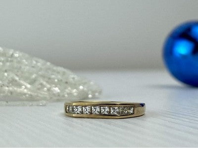 925 Sterling Silver Gold Plated CZ Ring Size 7