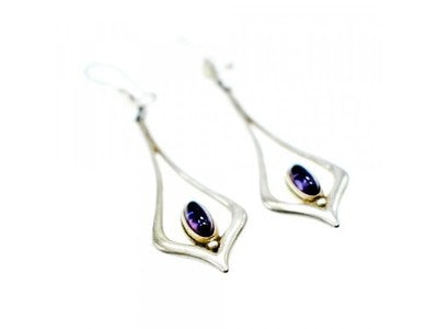 925 Sterling Silver Amethyst Earrings
