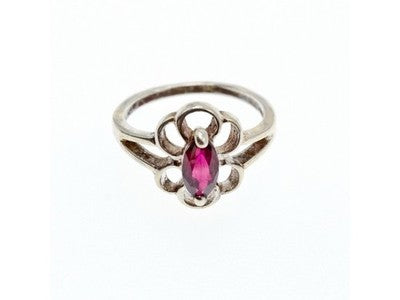 925 Sterling Silver Almandine Ring Size 5.5