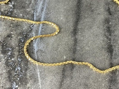 925 Sterling Silver Gold Plated Chain Milor Italy 30.3 In