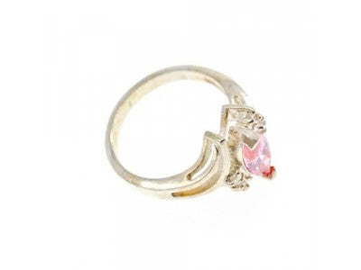 925 Sterling Silver Pink & White CZ Ring Size 7