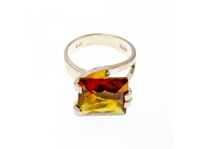 Vintage 925 Sterling Silver Heliodor Ring Size 6.75