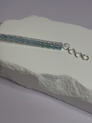 925 Sterling Silver Blue Moonstone Bracelet Length Min 7.5 Inch Max 8.5 Inch