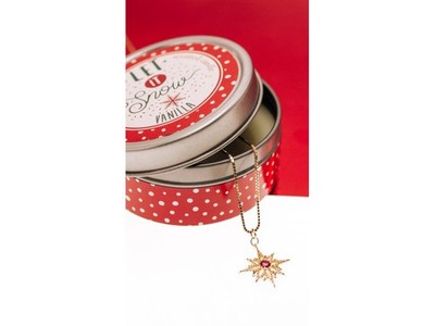 925 Sterling Silver Gold Plated Ruby "Star" Chain With Pendant