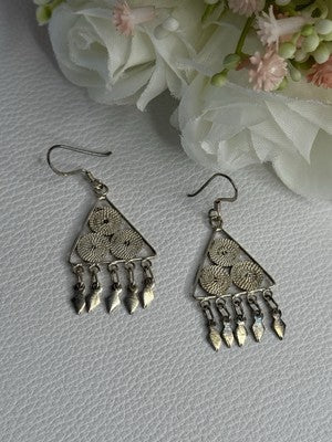 925 Sterling Silver Earrings Length 1.70 Inch