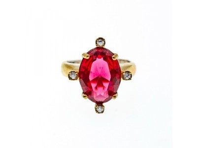 925 Sterling Silver Gold Plated Alpanite & CZ Set