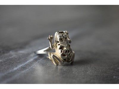 925 Sterling Silver "Frog" Ring Size 6.5