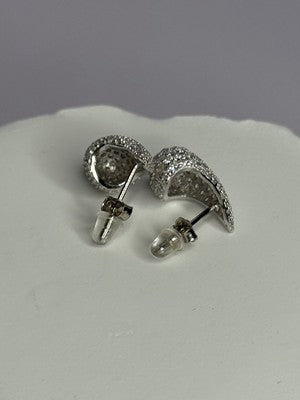 925 Sterling Silver Beautiful CZ Earrings Length 0.55