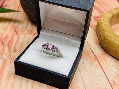 925 Sterling Silver Amethyst Ring Size 7