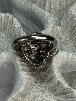 925 Sterling Silver Pink Spinel Ring Size 5