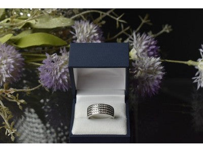 925 Sterling Silver CZ Band Ring Size 10