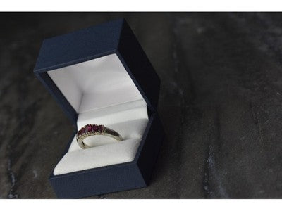 925 Sterling Silver Rubellite Ring Size 10