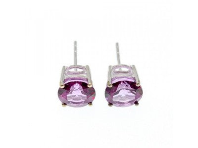 925 Sterling Silver Almandine Stud Earrings