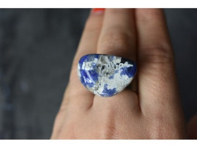 Designer's Ring with Sodalite Size 7.5