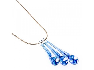 925 Sterling Silver Jewelry Glass Chain With Pendant