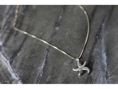 925 Sterling Silver Starfish Chain With Pendant Italy
