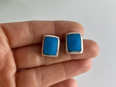 925 Sterling Silver Turquoise Stud Earrings