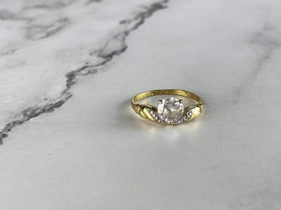 Classic Ring in Gilding (14K ) With CZ Size 7