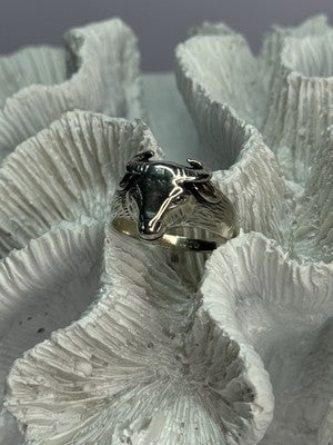 Men'S 925 Sterling Silver "Bull" Ring Size 9.5