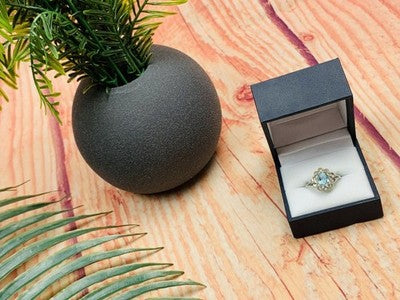 925 Sterling Silver Topaz Ring Size 7.5