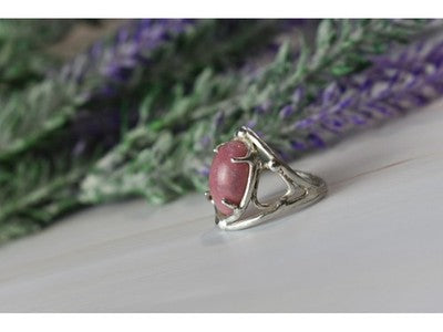 Vintage 925 Sterling Silver Rhodochrosite Ring Size 6.5