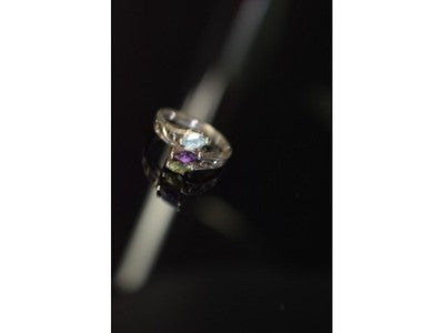 925 Sterling Silver Topaz, Amethyst & Peridot Ring Size 7