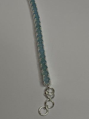 925 Sterling Silver Blue Moonstone Bracelet Length Min 7.5 Inch Max 8.5 Inch